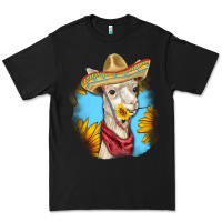 Black Sombrero Llama Premium Tee - RanaPortraitStore