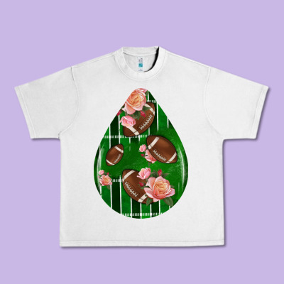 American Football And Western Roses Teardrop Urban Heavy Tee Designed By Bundleandbundleshop