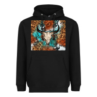 Black Western with bull skull Heavyweight Hoodie - NancyCooperArtShop