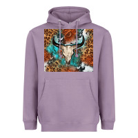 Lavender Western with bull skull Heavyweight Hoodie - NancyCooperArtShop