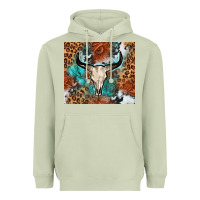 Matcha Western with bull skull Heavyweight Hoodie - NancyCooperArtShop