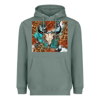 Sage Western with bull skull Heavyweight Hoodie - NancyCooperArtShop