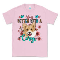 Bubblegum Pink life is better with a corgi Classic Tee - Jasminsmagicworld