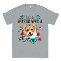 Heather Grey life is better with a corgi Classic Tee - Jasminsmagicworld