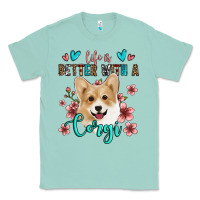 Seafoam life is better with a corgi Classic Tee - Jasminsmagicworld