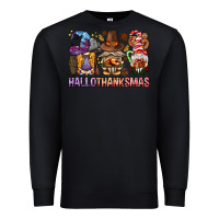 Black hallothanksmas gnomies bbs Premium Sweatshirt - BundleAndBundleShop