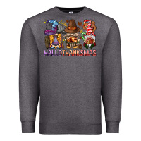 Charcoal Heather hallothanksmas gnomies bbs Premium Sweatshirt - BundleAndBundleShop