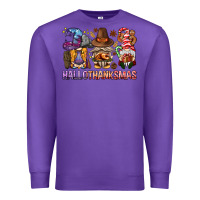 Purple hallothanksmas gnomies bbs Premium Sweatshirt - BundleAndBundleShop