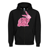 Black happy easter rabbit Zipper Hoodie - MaliasSmallBusiness