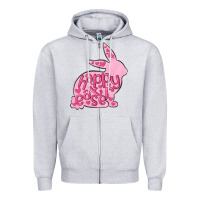 Heather Grey happy easter rabbit Zipper Hoodie - MaliasSmallBusiness