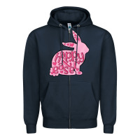 Navy happy easter rabbit Zipper Hoodie - MaliasSmallBusiness