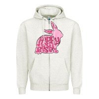 Oatmeal Heather happy easter rabbit Zipper Hoodie - MaliasSmallBusiness