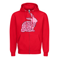 Red happy easter rabbit Zipper Hoodie - MaliasSmallBusiness