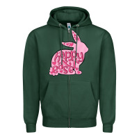 Sports Green happy easter rabbit Zipper Hoodie - MaliasSmallBusiness
