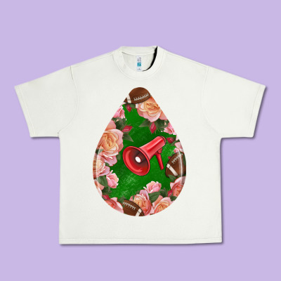 American Football And Western Roses Teardrop Urban Heavy Tee Designed By Bundleandbundleshop