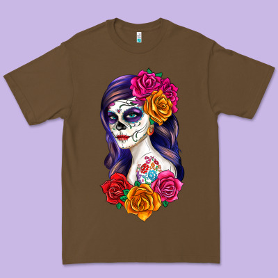 Premium Tee sugar skull girl