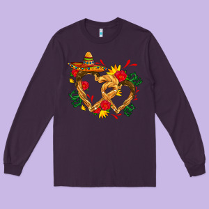 Churros With Love And Sombrero Long Sleeve Tee Designed By Adodesignshop