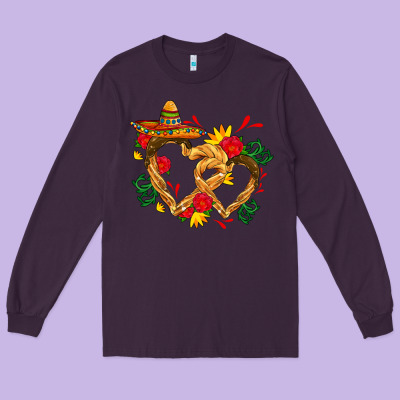 Churros With Love And Sombrero Long Sleeve Tee Designed By Adodesignshop