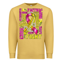 Antique Gold breast cancer softball ribbon love cure fight bbs Premium Sweatshirt - BundleAndBundleShop