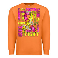 Carrot breast cancer softball ribbon love cure fight bbs Premium Sweatshirt - BundleAndBundleShop