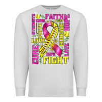 Dove Grey breast cancer softball ribbon love cure fight bbs Premium Sweatshirt - BundleAndBundleShop