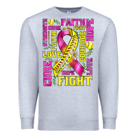 Heather Grey breast cancer softball ribbon love cure fight bbs Premium Sweatshirt - BundleAndBundleShop