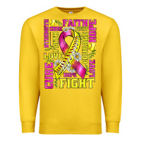 Lemon breast cancer softball ribbon love cure fight bbs Premium Sweatshirt - BundleAndBundleShop
