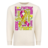 Sandshell breast cancer softball ribbon love cure fight bbs Premium Sweatshirt - BundleAndBundleShop