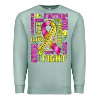 Seafoam breast cancer softball ribbon love cure fight bbs Premium Sweatshirt - BundleAndBundleShop