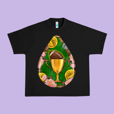 American Football And Western Roses Teardrop Urban Heavy Tee Designed By Bundleandbundleshop