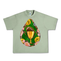 Oil Green american football and western roses teardrop Urban Heavy Tee - BundleAndBundleShop