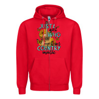 Red just a girl who loves country music Zipper Hoodie - MaliasSmallBusiness