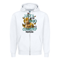 White just a girl who loves country music Zipper Hoodie - MaliasSmallBusiness