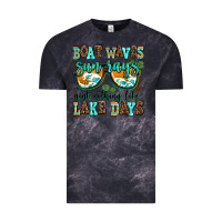 Cloud Black boat waves sun rays aint nothing like lake days Vintage Tee - AdoDesignShop