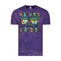 Cloud Purple boat waves sun rays aint nothing like lake days Vintage Tee - AdoDesignShop