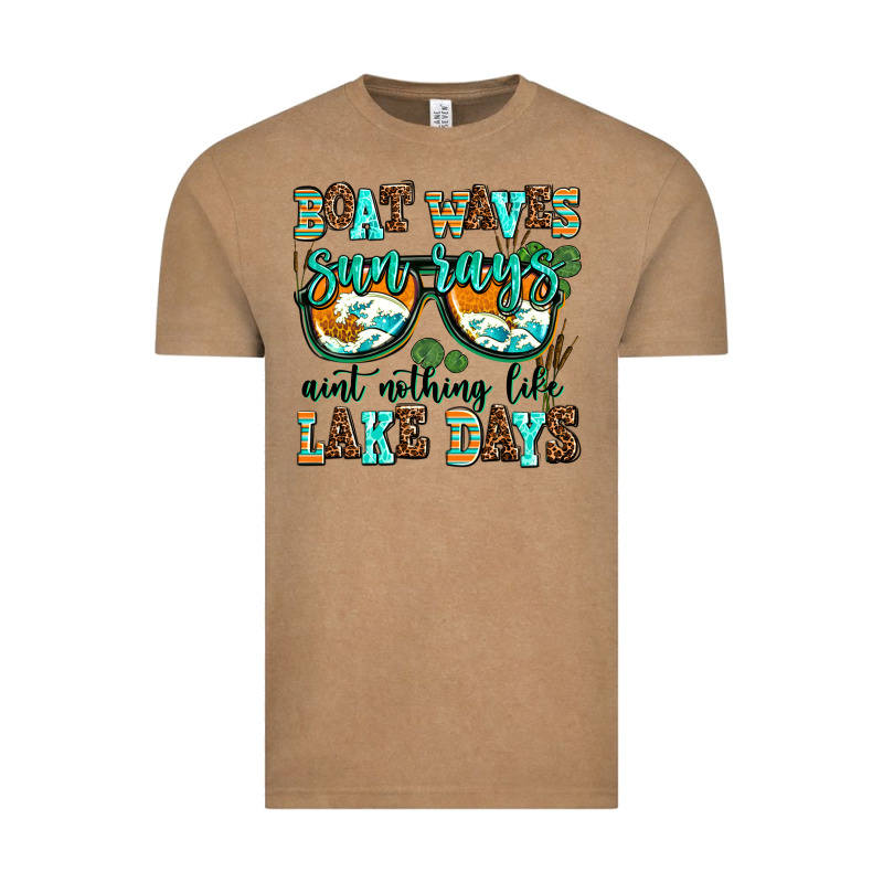 Boat Waves Sun Rays Aint Nothing Like Lake Days Vintage Tee by AdoDesignShop | Teevron