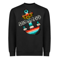 Black anchored Heavyweight Sweatshirt - CowhideDigitalArt