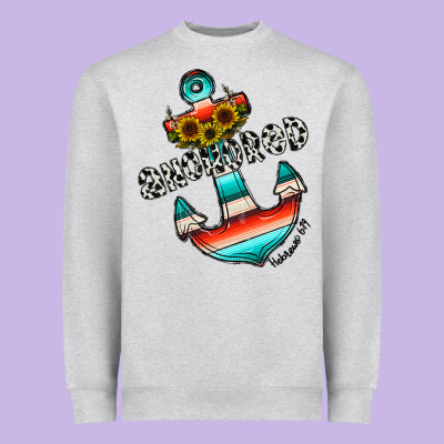 Anchored Heavyweight Sweatshirt Designed By Cowhidedigitalart