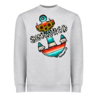 Heather Grey anchored Heavyweight Sweatshirt - CowhideDigitalArt