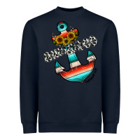 Navy anchored Heavyweight Sweatshirt - CowhideDigitalArt