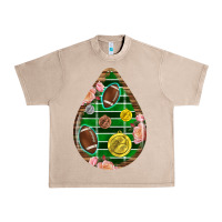 French Oak american football and western roses teardrop Urban Heavy Tee - BundleAndBundleShop