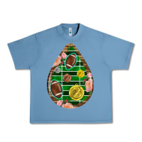 Pebble Blue american football and western roses teardrop Urban Heavy Tee - BundleAndBundleShop