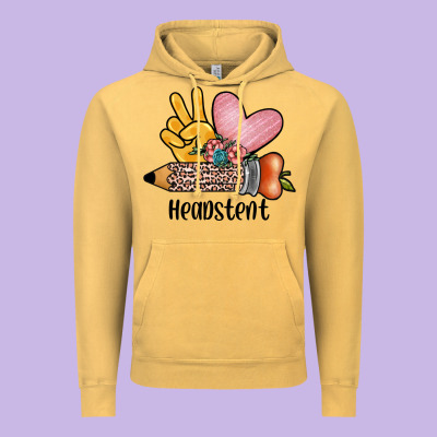 Peace Love Headstent Vintage Hoodie Designed By Jahusdesignshop