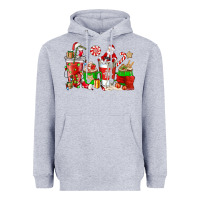 Heather Grey Santa coffee cups Heavyweight Hoodie - NancyCooperArtShop