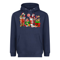 Navy Santa coffee cups Heavyweight Hoodie - NancyCooperArtShop