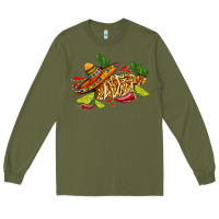 Army Green mexican elote corn sombrero lime and  cactus Long Sleeve Tee - AdoDesignShop