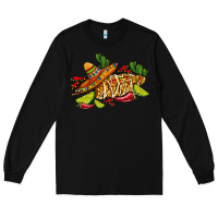 Black mexican elote corn sombrero lime and  cactus Long Sleeve Tee - AdoDesignShop