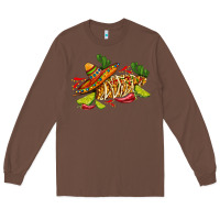 Chestnut mexican elote corn sombrero lime and  cactus Long Sleeve Tee - AdoDesignShop