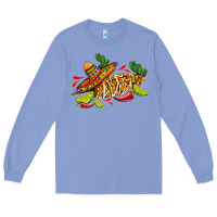 Colony Blue mexican elote corn sombrero lime and  cactus Long Sleeve Tee - AdoDesignShop