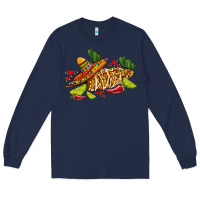 Navy mexican elote corn sombrero lime and  cactus Long Sleeve Tee - AdoDesignShop
